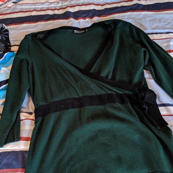 Green wrap blouse - Picture 1 of 1